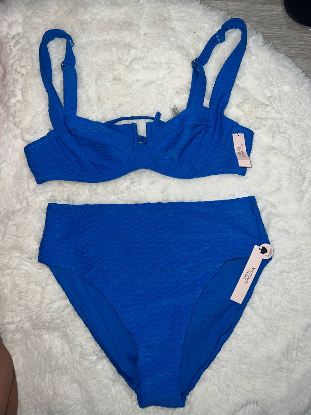 Victoria's Secret Textured Bikini Set - Bright Blue